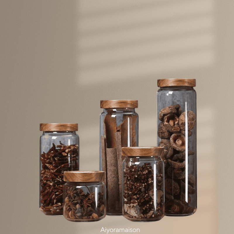 Bocaux alimentaires hermétiques en verre borosilicate avec couvercle