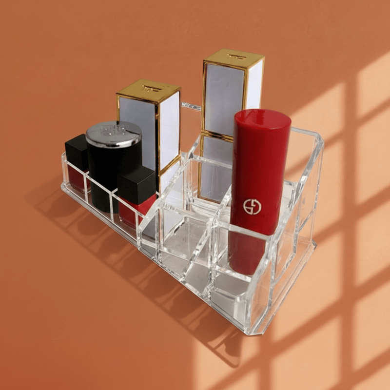 Support transparent pour ranger plusieurs rouges à lèvres