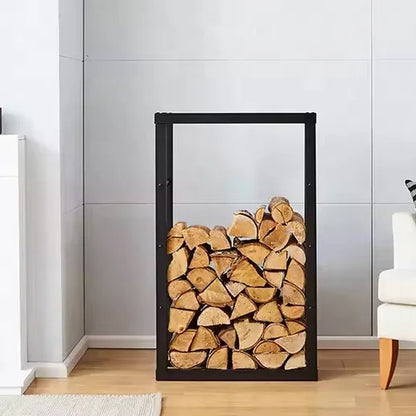 Rangement bois de chauffage multi-tailles en métal résistant et anti-rouille.