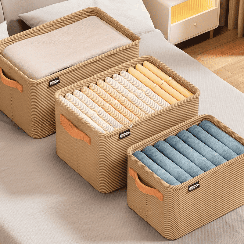Boîte organisatrice de vêtements pliable en tissu respirant non tissé