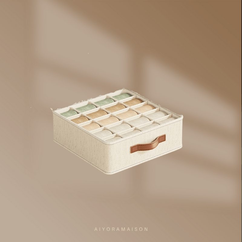 Organisateur compartimenté pour vêtements et accessoires, idéal pour foulards, soutiens-gorge et chaussettes