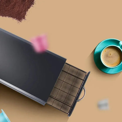 Support robuste pour capsules de café, capacité 40 dosettes, idéal pour un coin café organisé en cuisine.