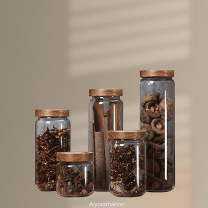 Bocaux alimentaires hermétiques en verre borosilicate avec couvercle