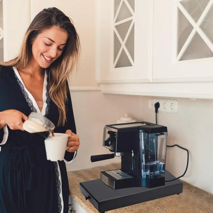 Tiroir de rangement pour dosettes Nespresso, 40 capsules, structure en métal noir stable et durable.