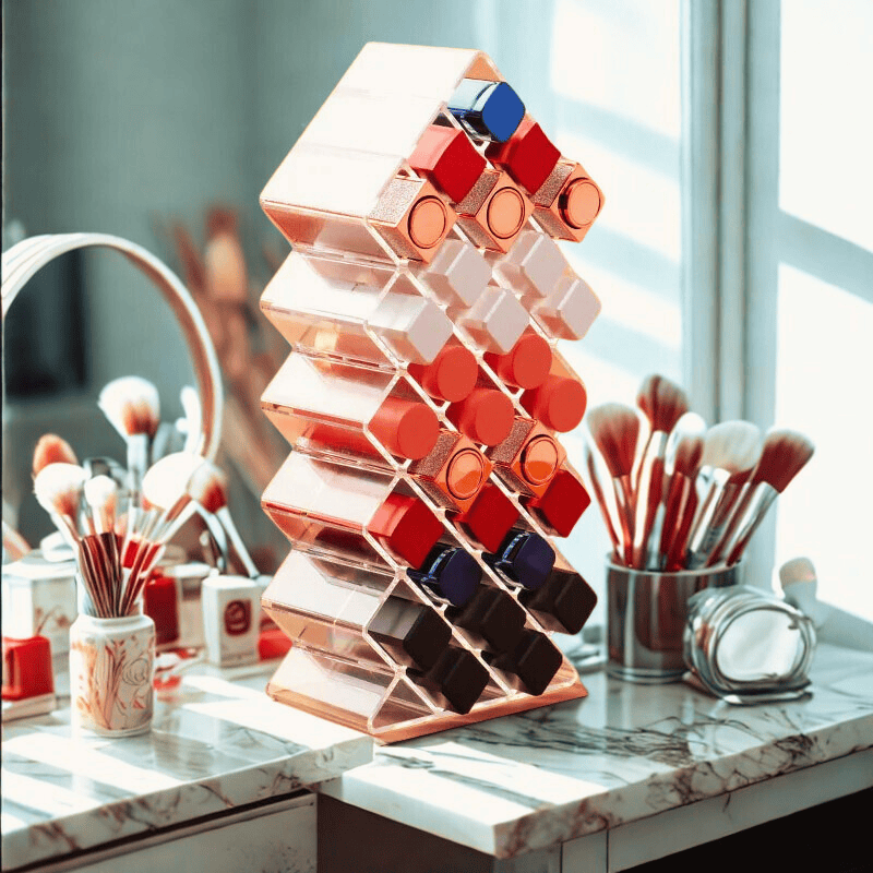 Présentoir acrylique pour rouges à lèvres