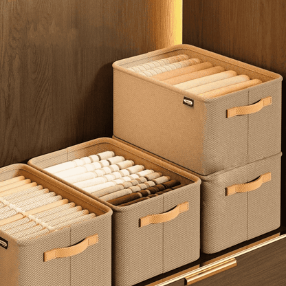 Boîte pliable pour rangement de vêtements et linge de saison dans armoire
