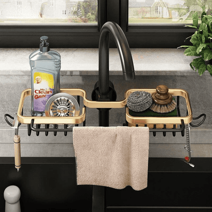 Organisateur de rangement pour éponges et accessoires d’évier sans perçage