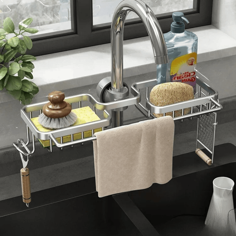 Égouttoir mural moderne pour évier de cuisine en alliage d’aluminium