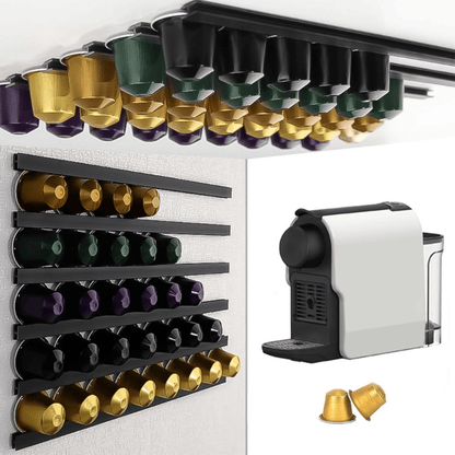 Organisateur de dosettes de café en plastique résistant à fixer sous étagère